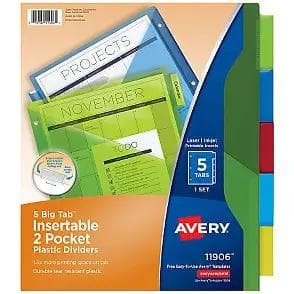 Dividers for 3 Ring Binders