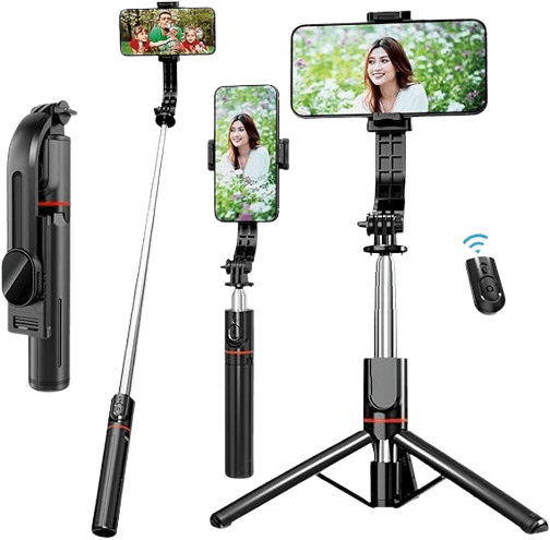 EASERIA Selfie Stick Compatible with iPhone Samsung, Mobile Phone Tripod for Live Streamer